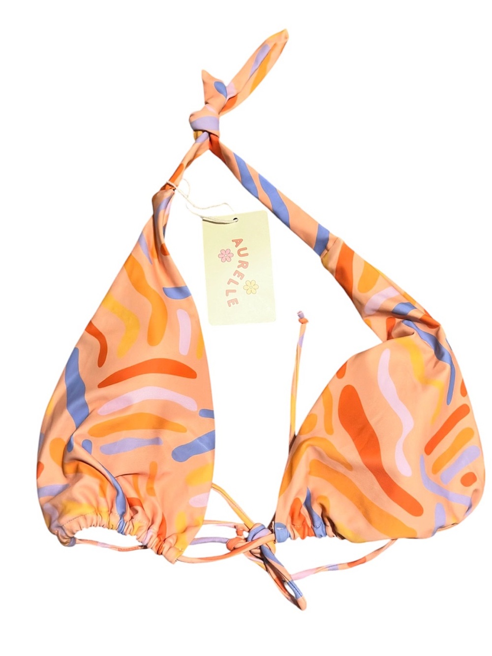 AURELLE Halter Abstract Swim Top